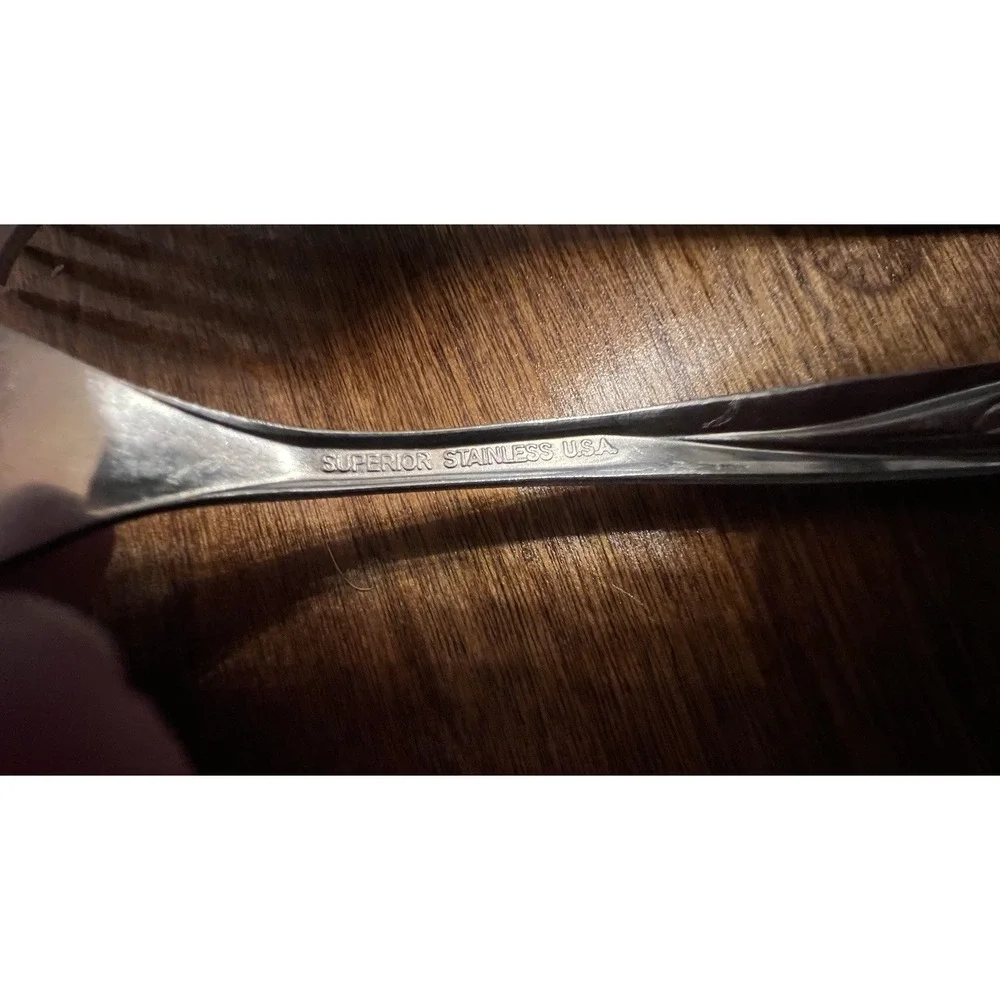 Vtg Superior Stainless Steel Flatware USA Radiant Rose Dinner Fork & Salad Fork